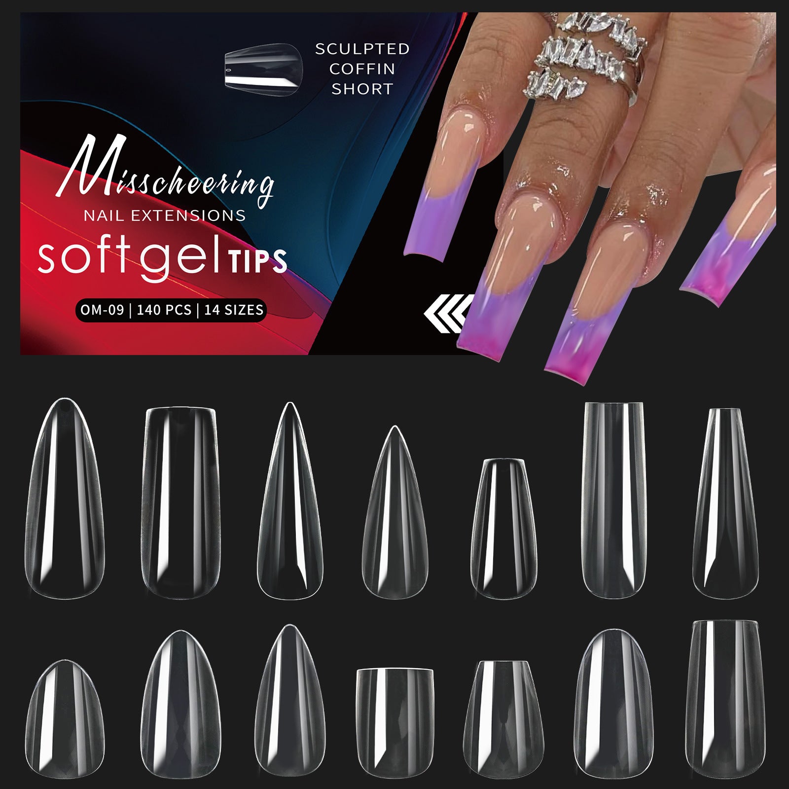 Arch-Shaped Transparent Nail Tips — Flawless, Seamless Salon-Quality Press-Ons