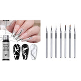 Metal-Handled Nail Art Brush Set | Professional Liner, Carving & Detail Brushes for Nail Design