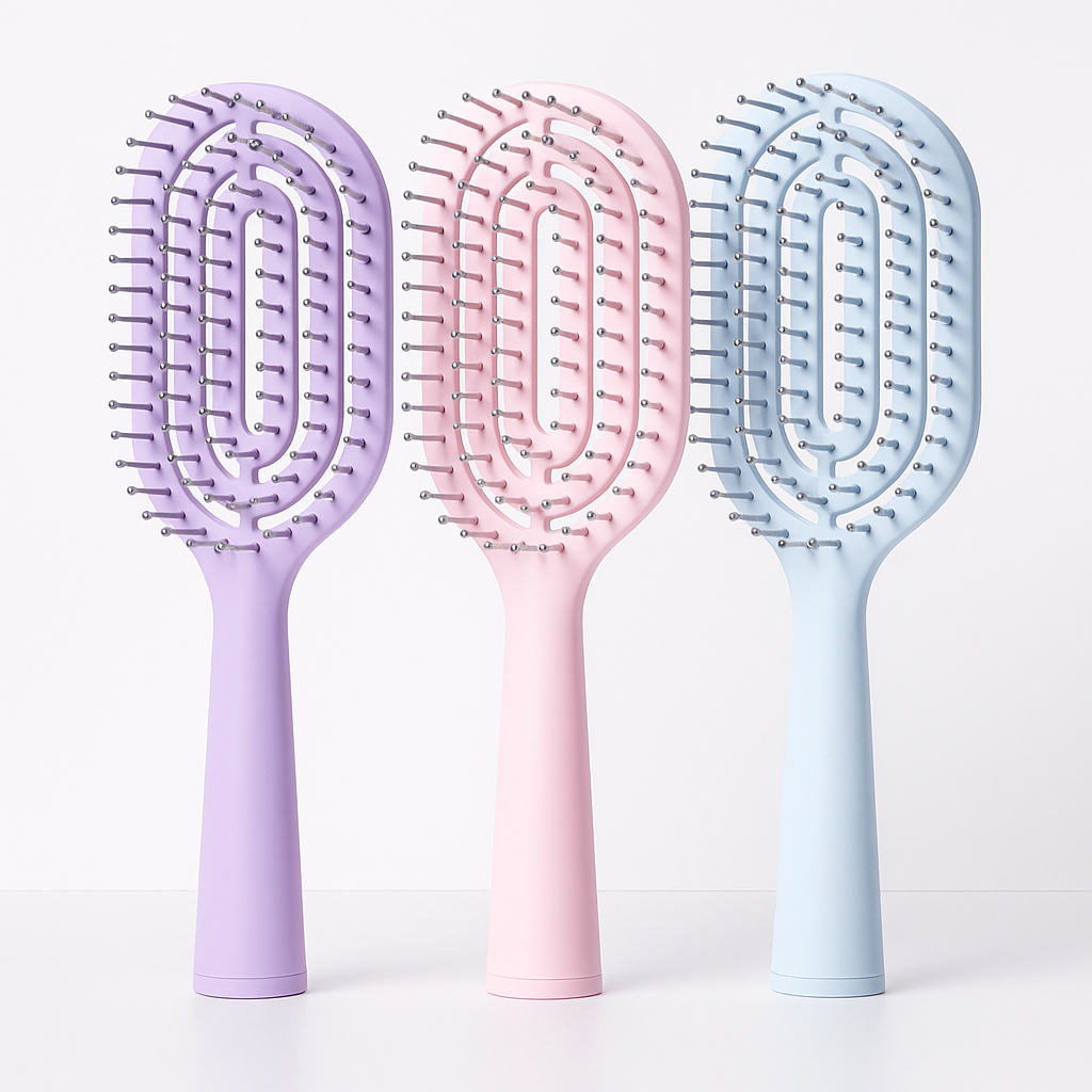 SassyTip Curved Vented Hair Brush – 164 Bristles for Wet & Dry Use
