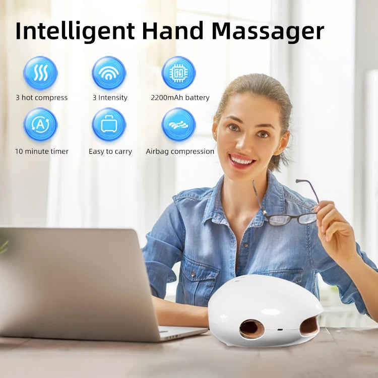 New Wireless Heated Hand Massager – Smart Therapy for Palm & Finger Relief