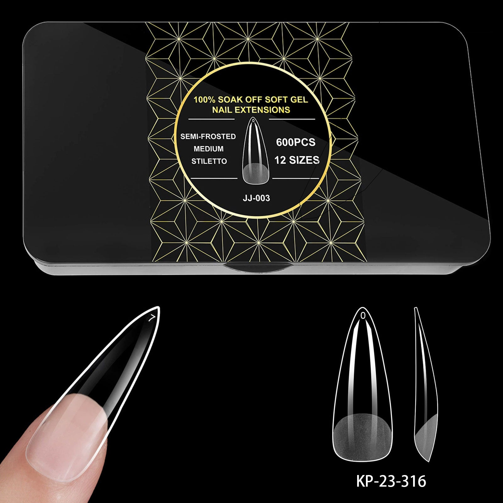 600pcs Half-Matte Seamless Nail Tips Set – Natural Fit, Premium Press-On Perfection