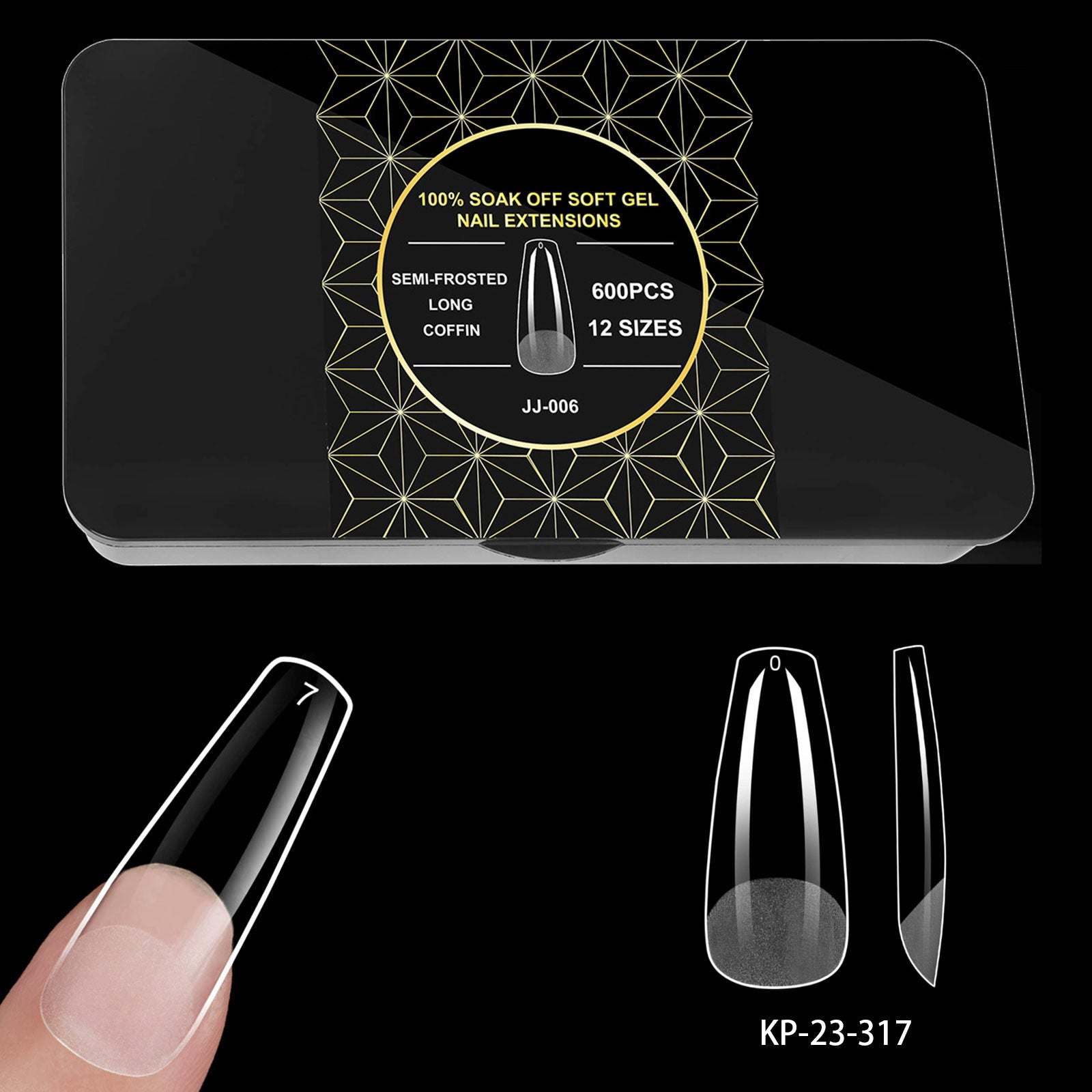 600pcs Half-Matte Seamless Nail Tips Set – Natural Fit, Premium Press-On Perfection