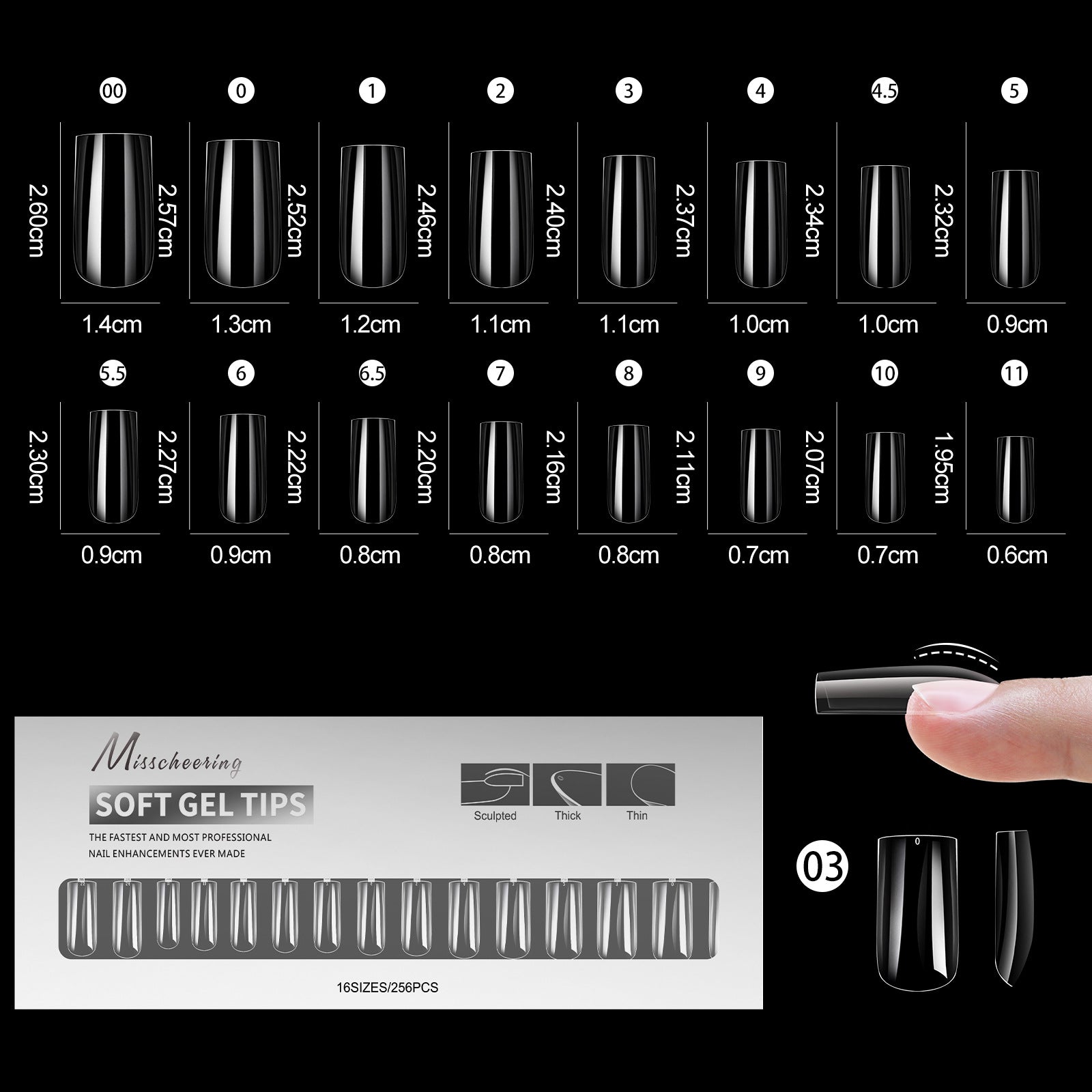 Best-Selling Curved Matte Nail Tips — 16 Sizes, 256pcs Full Coverage