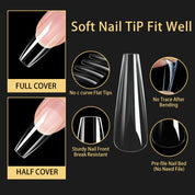 Arch-Shaped Transparent Nail Tips — Flawless, Seamless Salon-Quality Press-Ons