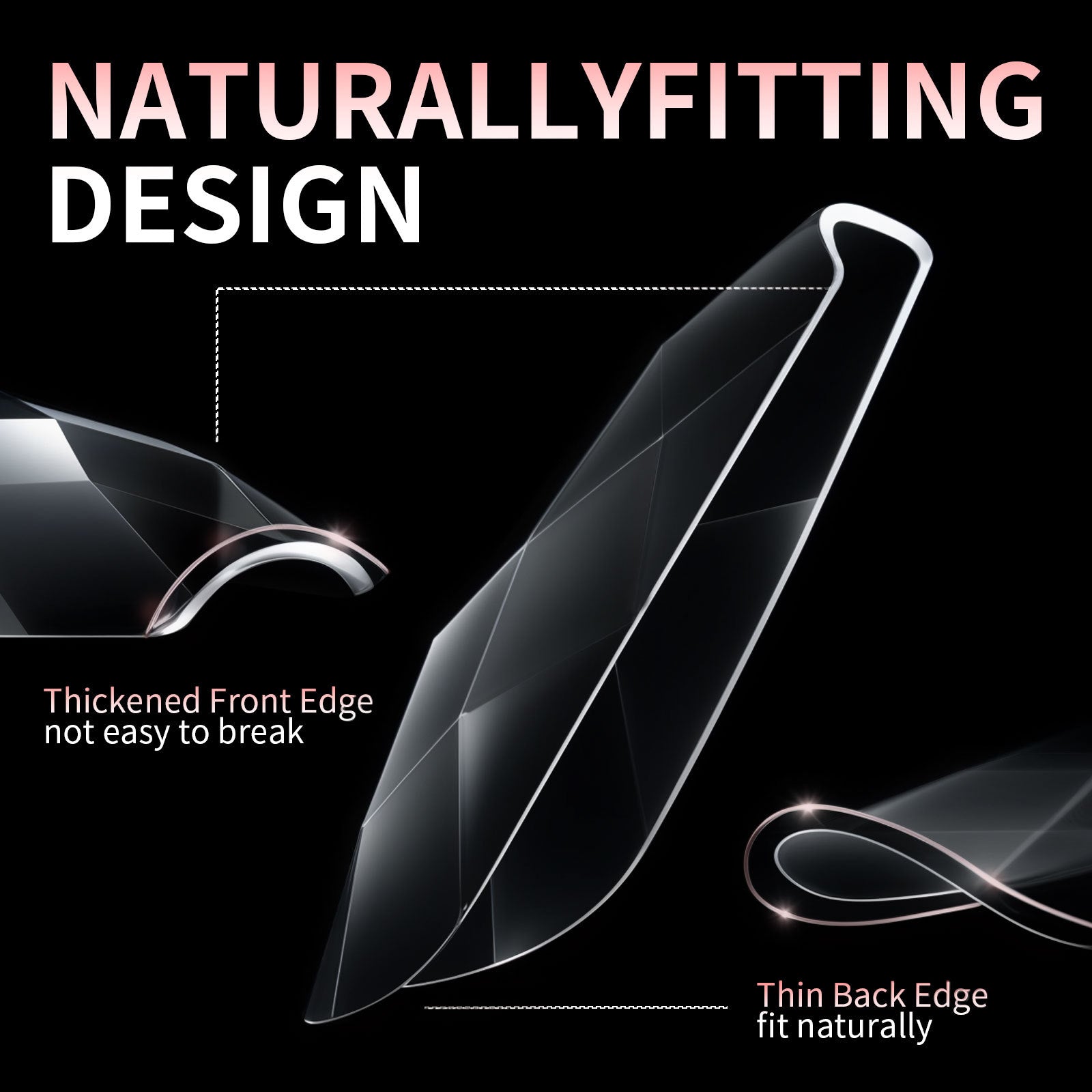 3D Diamond, Almond & Ballerina Long Press-On Nails — Salon-Quality at Home