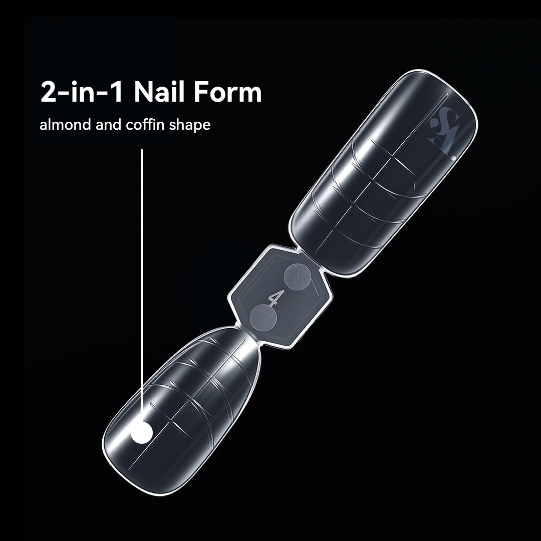 Kit de extensión de uñas de doble forma de 120 piezas: escala marcada, no necesita papel