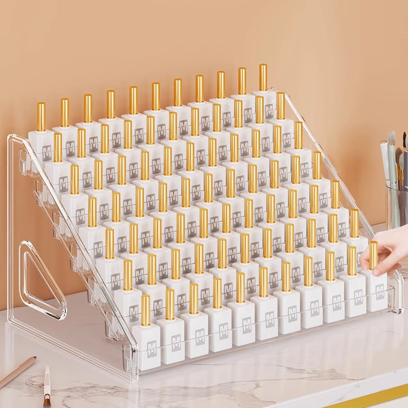 Multi-Layer Nail Polish Display Stand - Acrylic Organizer for Gel Polishes & Nail Art Tools