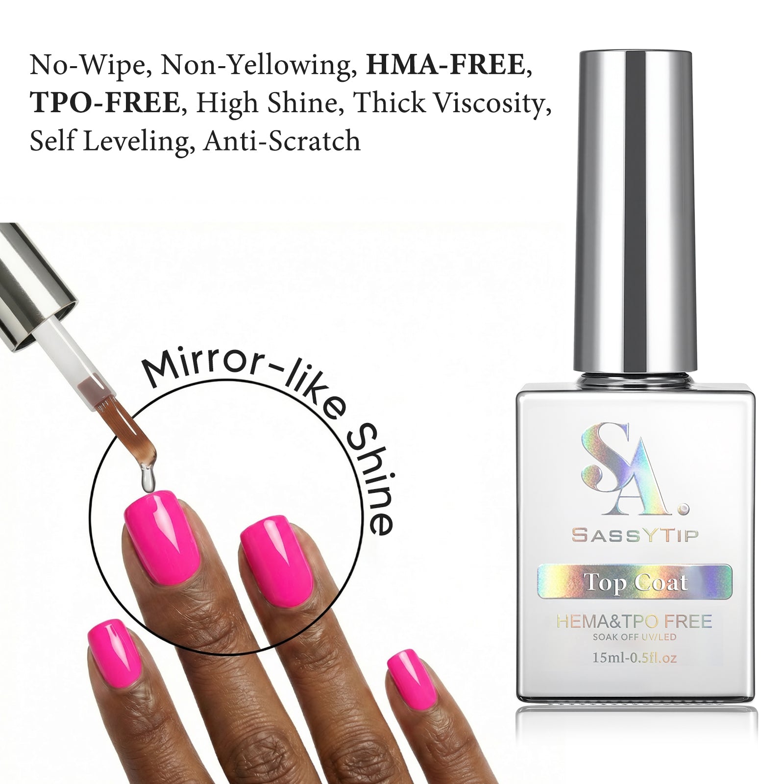 SassyTip HEMA TPO Free Base Coat and Top Coat Set