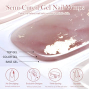 Harunouta 16pcs Semi-Cured Gel Nail Stickers - Solid & Glitter Red Gel Nail Art DIY Kit | Salon Style Press-On Nails