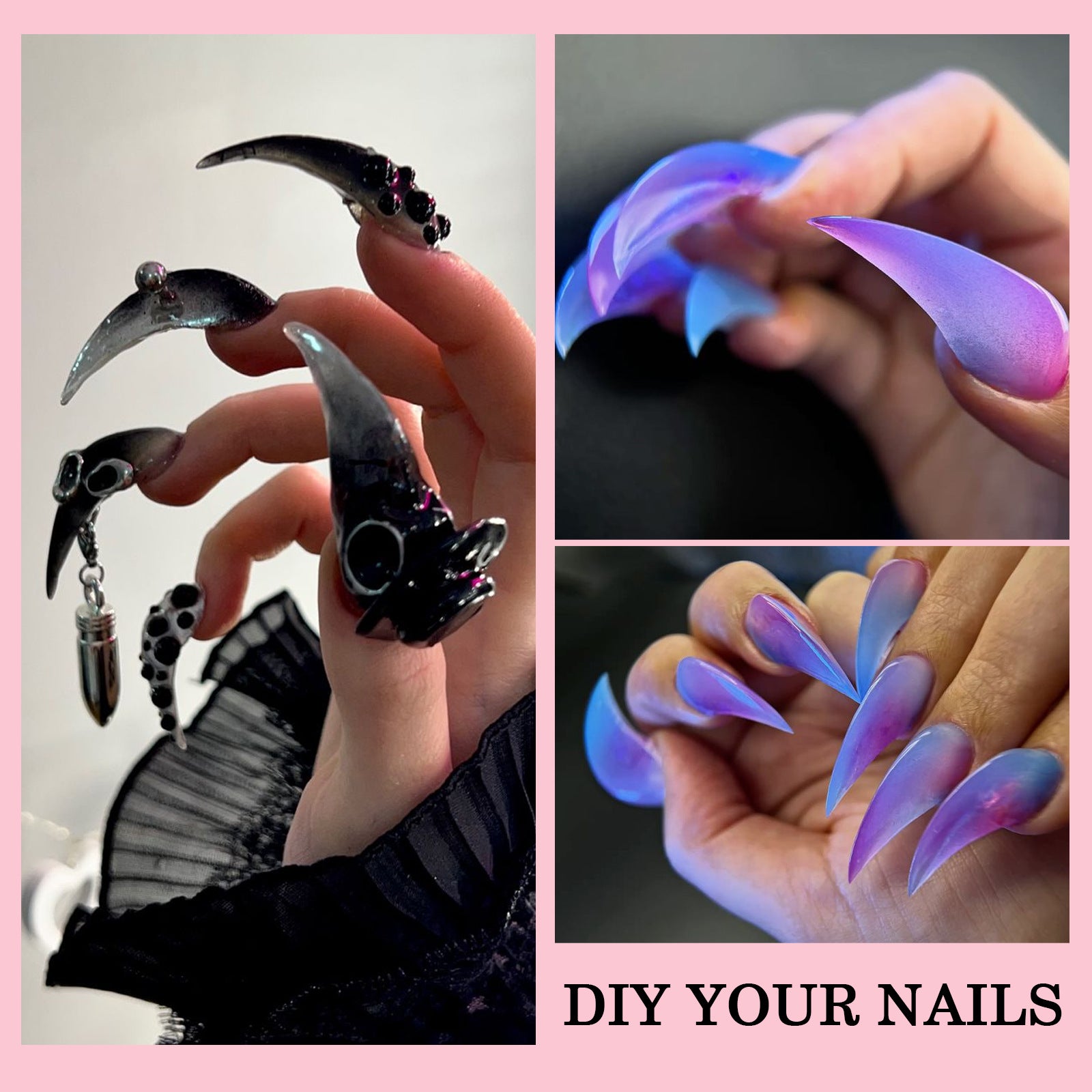 140pcs Halloween Dragon Claw Nail Forms — Scale-Marked Full-Cover Extension Molds