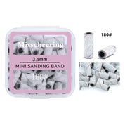 3.1mm Mini Sanding Bands Box - 120~240 pcs Multi-Grit Set for Nail Prep & Cuticle Care