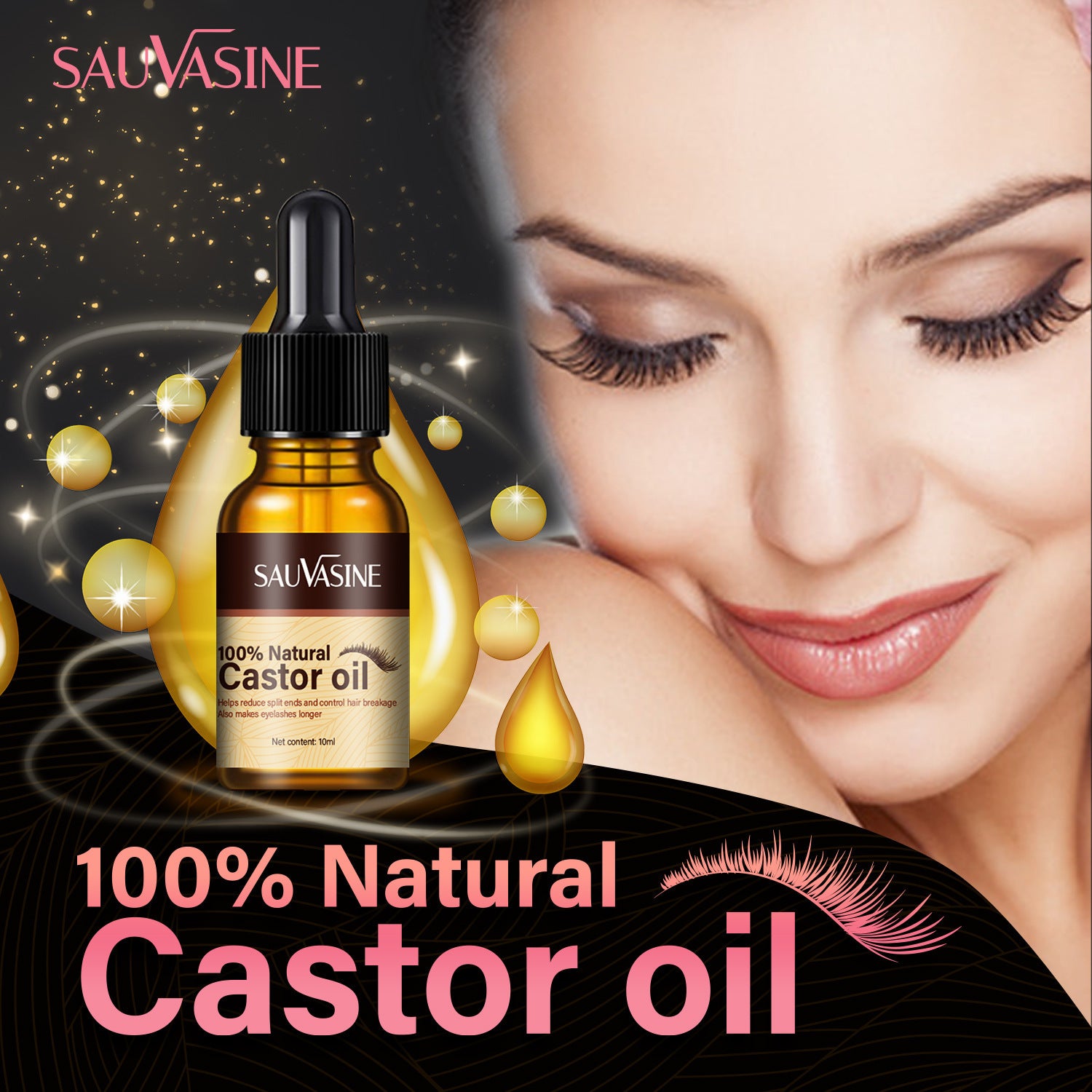 Castor Oil – Nourish & Strengthen Eyebrows, Eyelashes, and Hair Roots – 10ml