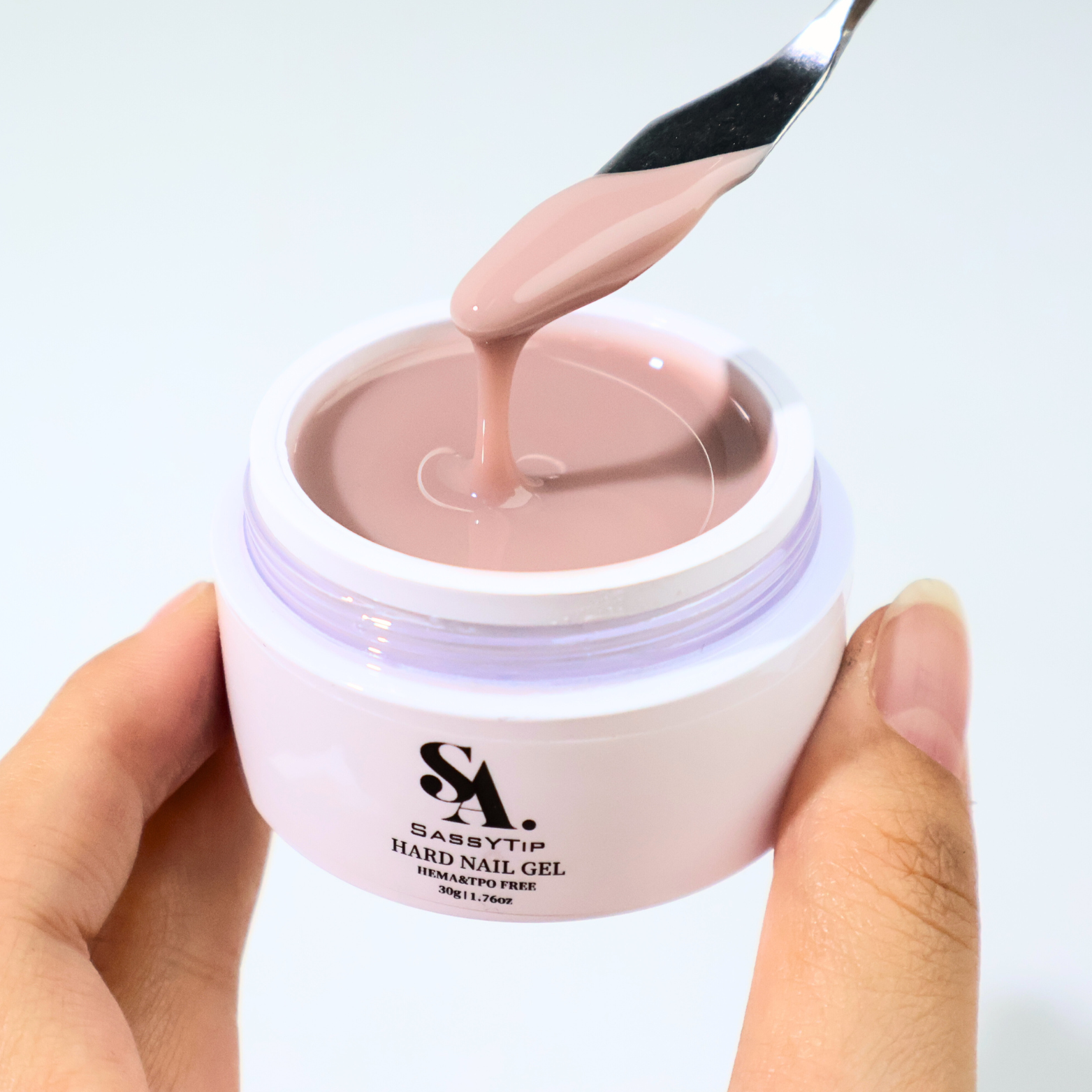 SASSYTIP HEMA/TPO-Free Nail Extension Gel - Elegant Nude Pink & Long-Lasting