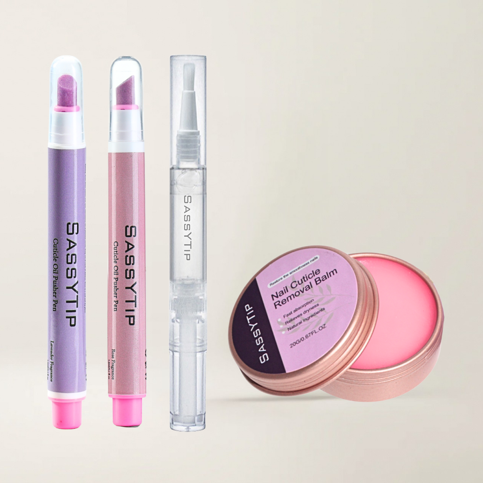 Compact SassyTip Nail Care Trio Set, perfect for on-the-go nail health