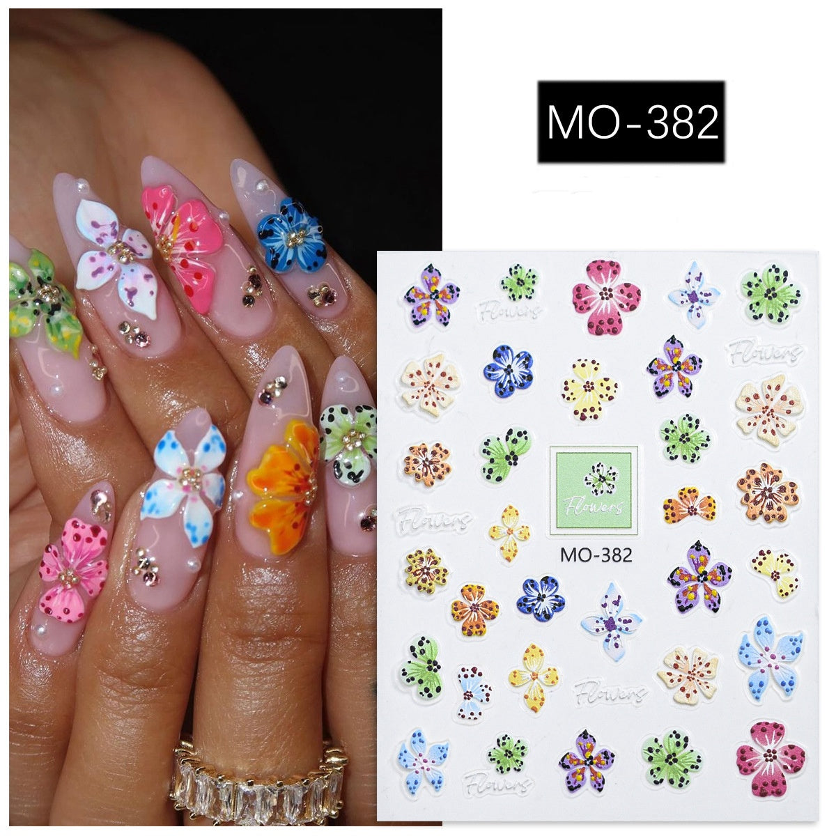 Floral Rhapsody Series — 3D Embossed Nail Stickers
