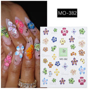 Floral Rhapsody Series — 3D Embossed Nail Stickers