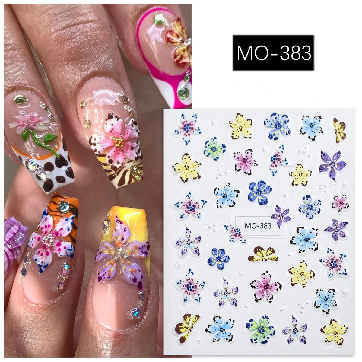 Floral Rhapsody Series — 3D Embossed Nail Stickers