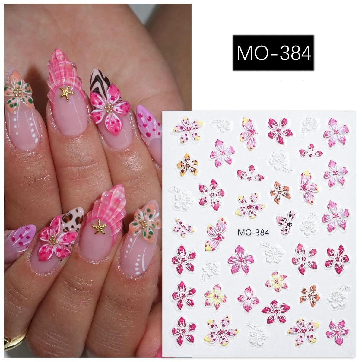 Floral Rhapsody Series — 3D Embossed Nail Stickers