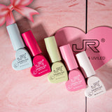 💘 Set de esmaltes en gel JR Valentine: tonos sólidos y gelatinosos inspirados en el amor para salones de uñas 💅