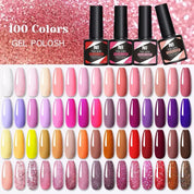 100 Colors Coat Nail Polish Pink Blue Jelly Glitter Gel, UV Manicure, 8.5ml