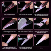 150PCS Pink Crystal Nail Forms — Fast, Flawless, Salon-Perfect Extensions