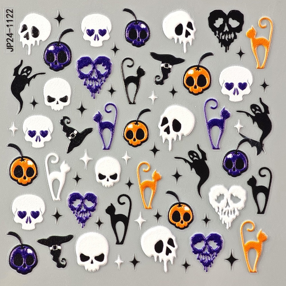Halloween 3D Embossed Nail Stickers