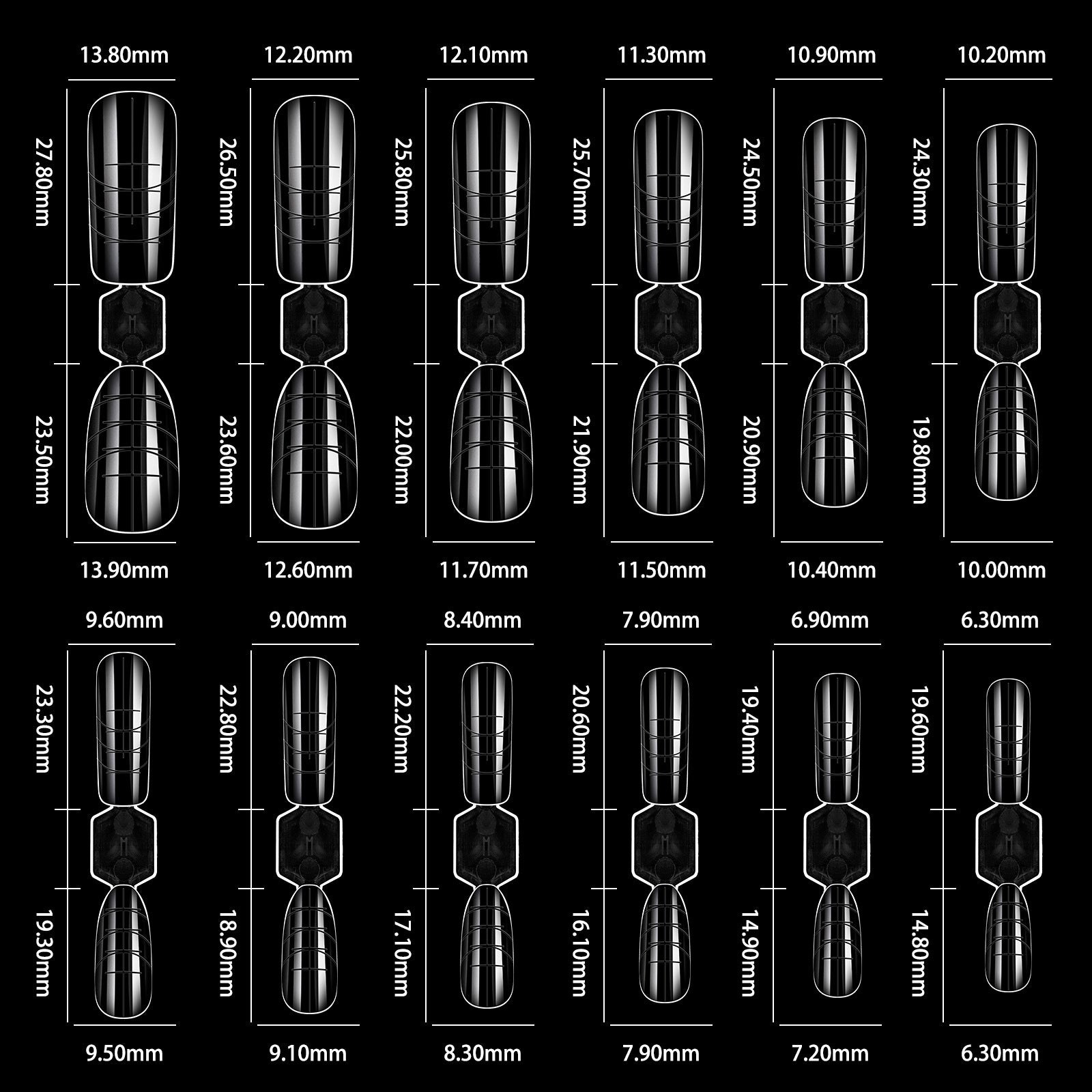 120pcs Dual-Form Nail Extension Kit — Scale Marked, No Paper Needed