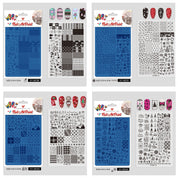 Premium Large Nail Stamping Plate with Backing Board - Cartoon & Oriental Bow Patterns Professional Nail Art Tool