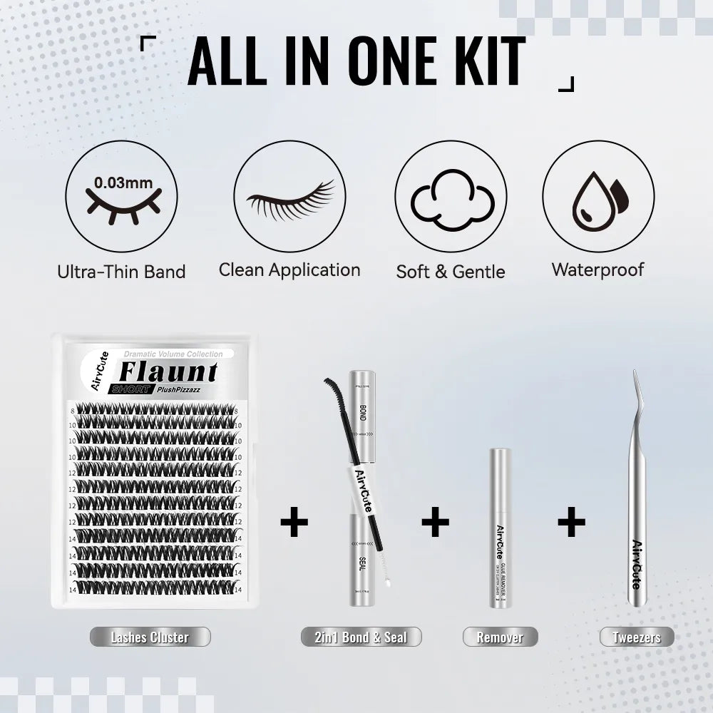 Beginner friendly Lash Kit, 4-in-1 for Dramatic Look