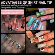 Duckbill Nail Tips Set - 504pcs Short/Medium Unique Shape Press-On Nails