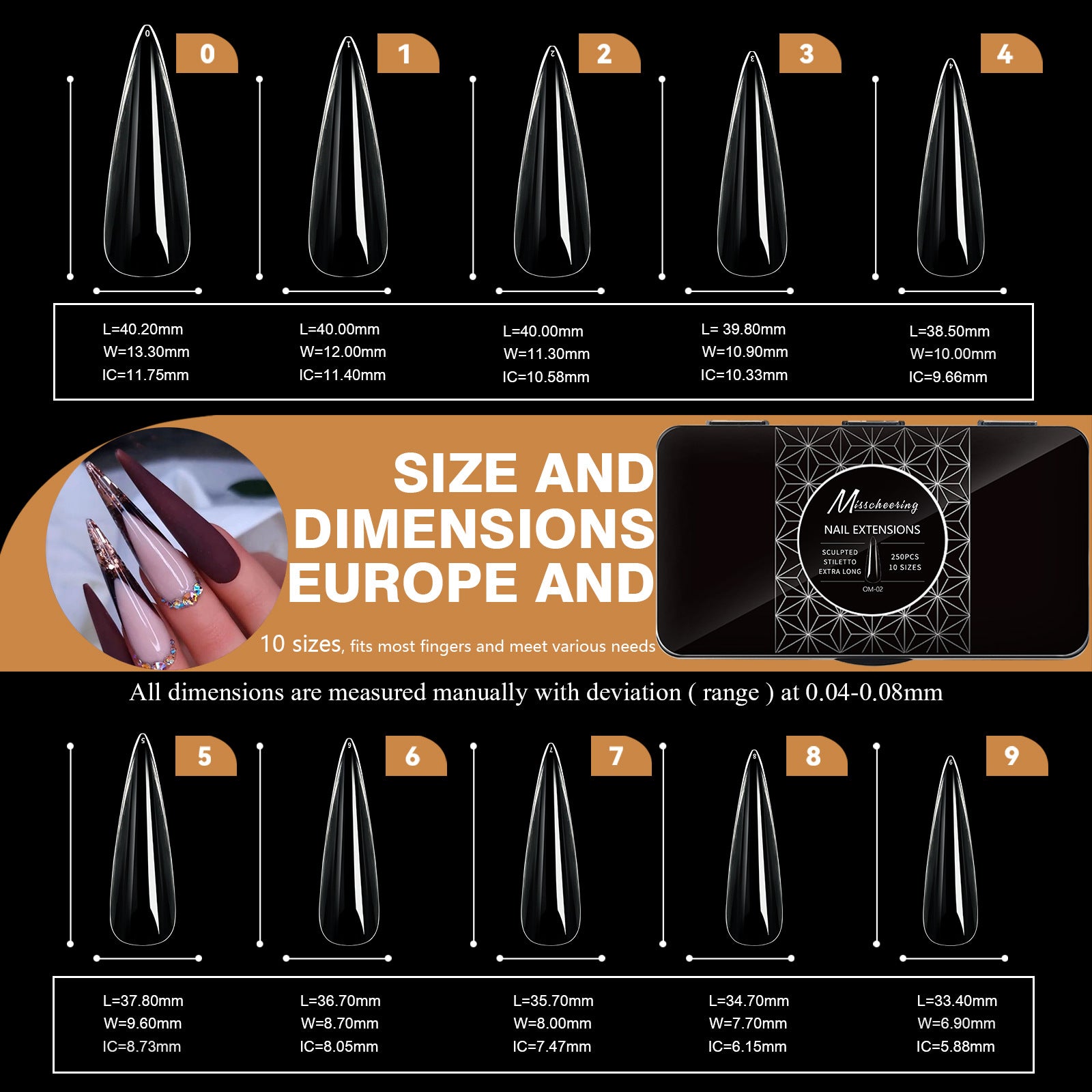 Shaped Transparent Nail Tips — Seamless Salon-Quality Press-Ons