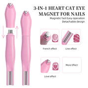 Heart & Snake Pattern Cat Eye Magnet - Detachable Multi-Functional Nail Art Magnet