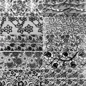 Black Lace Galaxy Foil Set — Nail Art Transfer Sheets (10 pcs, 20cm Mixed Designs)