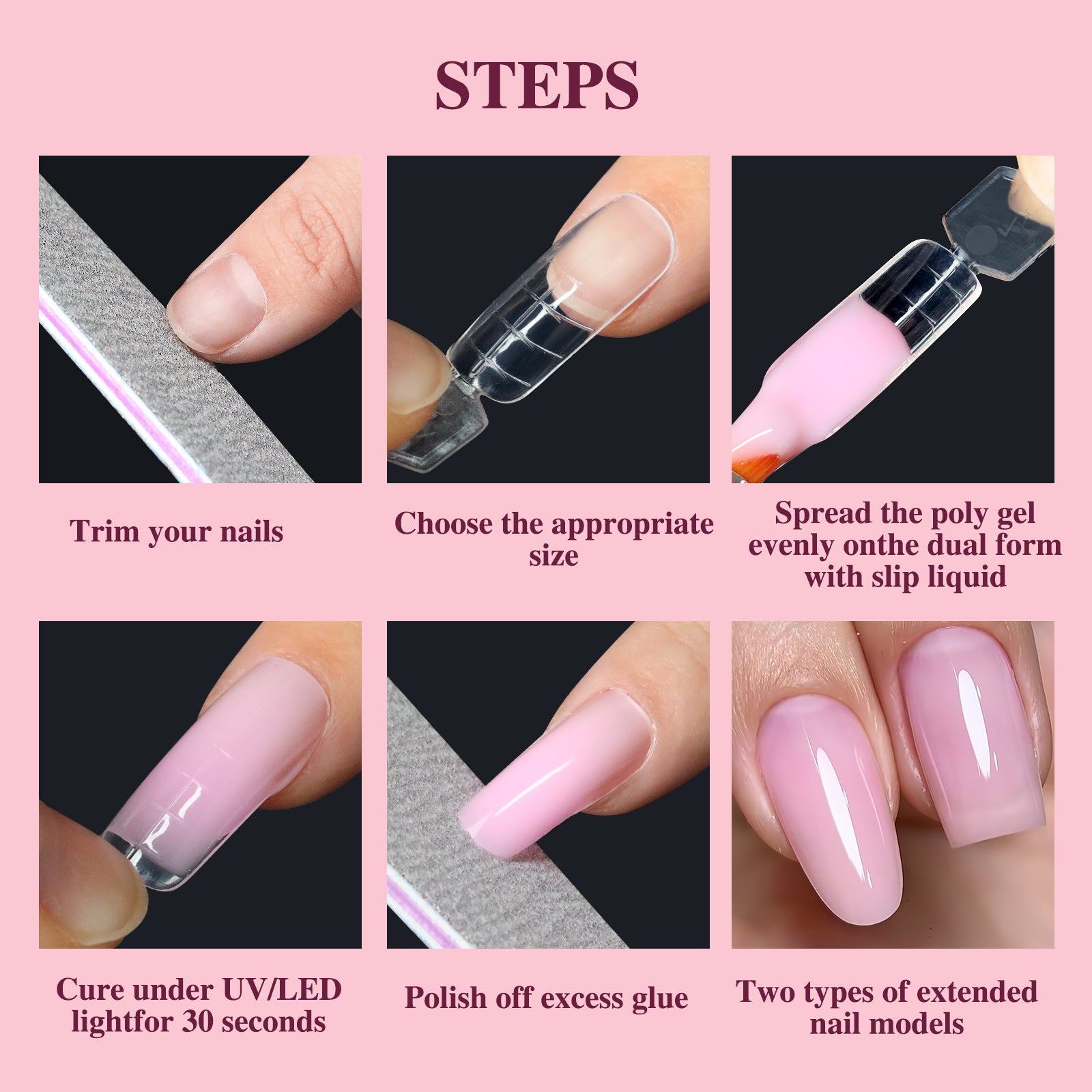 120pcs Dual-Form Nail Extension Kit — Scale Marked, No Paper Needed
