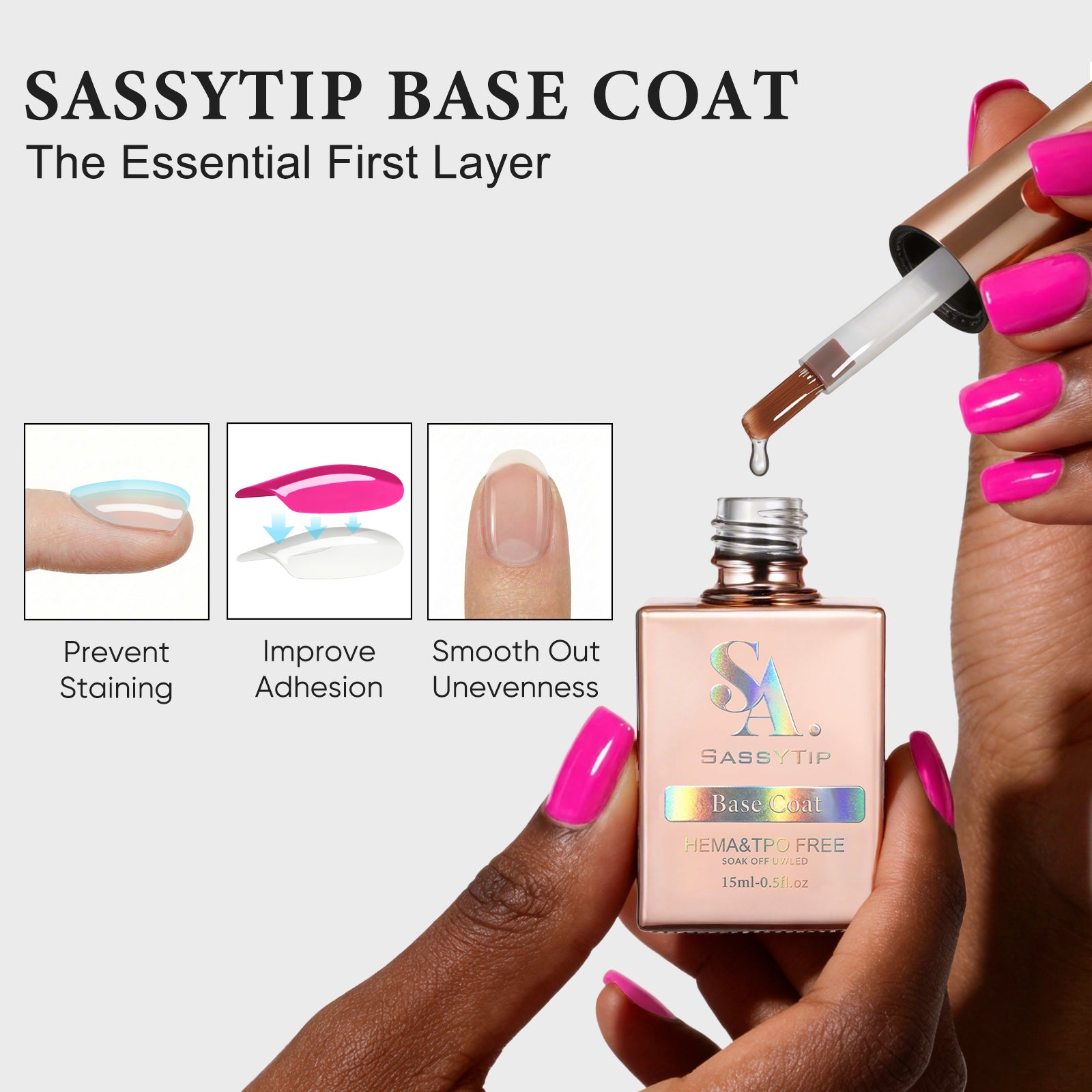 SassyTip HEMA TPO Free Base Coat and Top Coat Set – Sassytip
