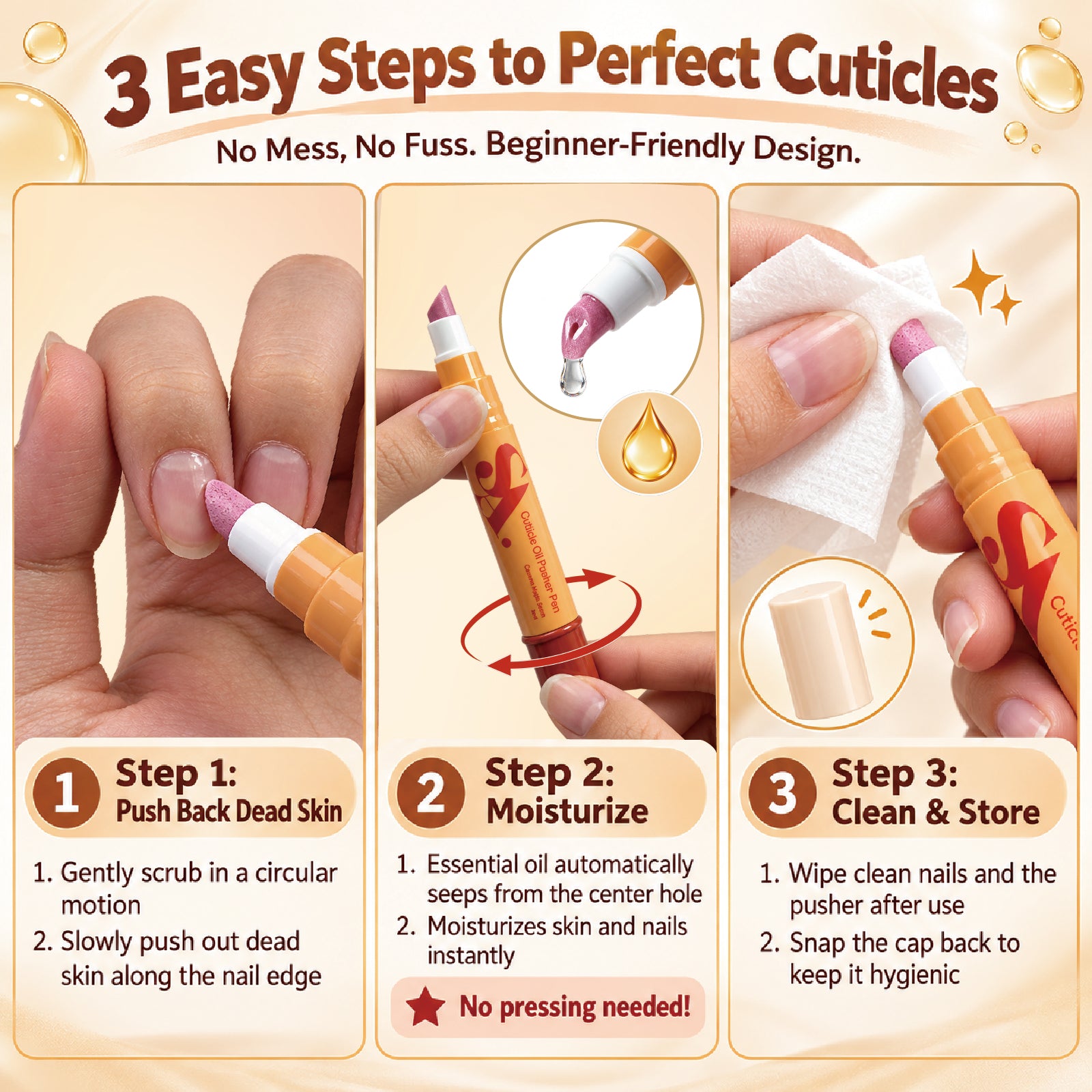 SassyTip Cuticle Oil Pusher Pen 4.0, 4ml