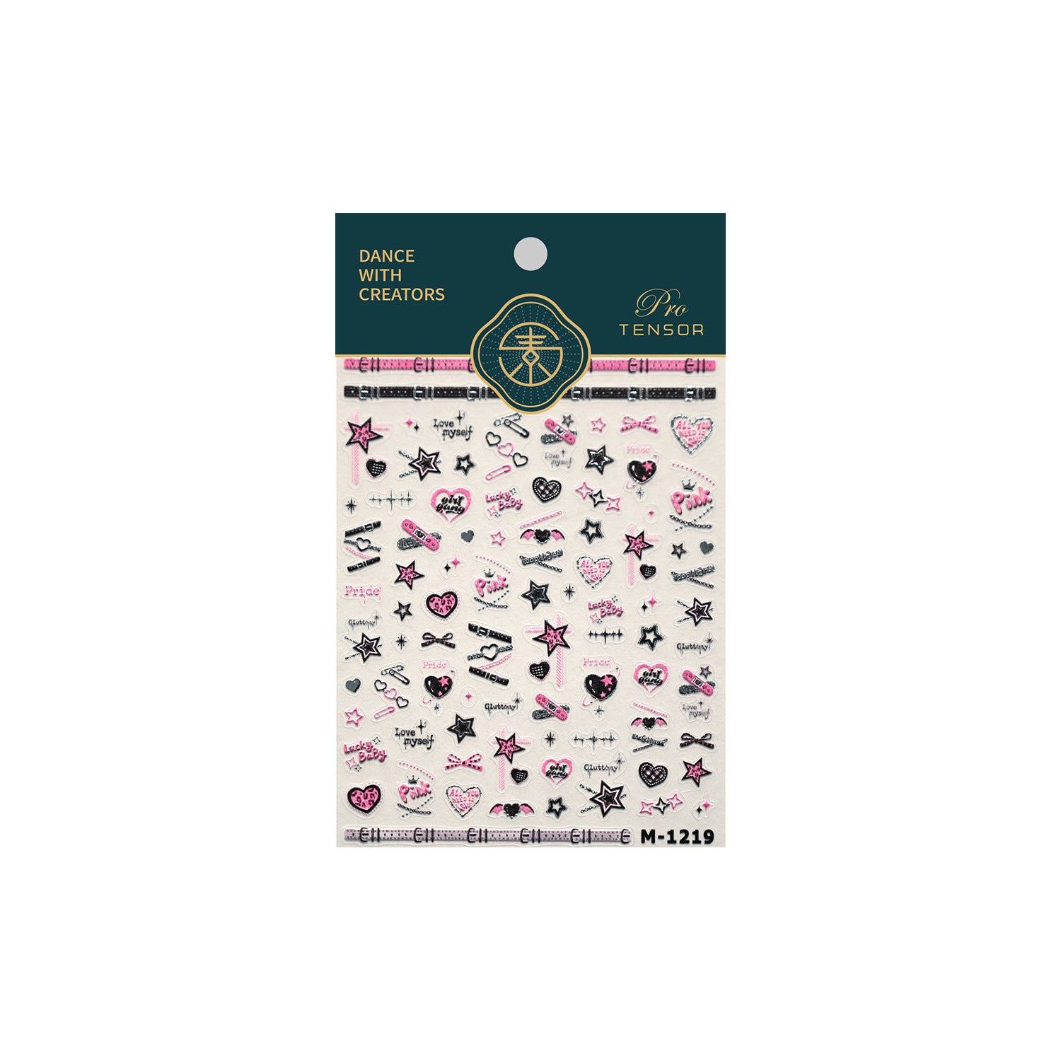 Glazed Silver Heart & Bow Nail Stickers