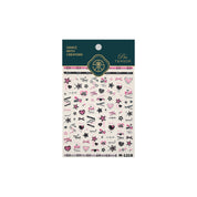 Glazed Silver Heart & Bow Nail Stickers