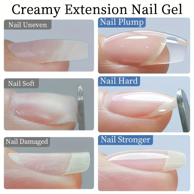 AWStorG 100g Semi-Permanent Nail Extension Gel - Creamy Transparent Nude | Hard Gel Formula | Perfect for French Manicure & Nail Art