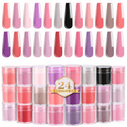 24-Color Crystal Nail Powder Set - 4-in-1 Soakable Sculpting Powder for Extensions & Nail Art