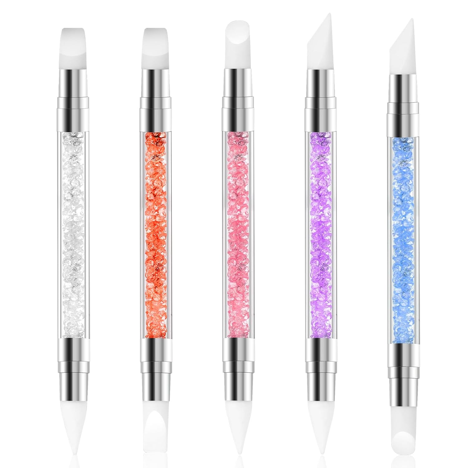 5 Pcs Dual-Tipped Silicone Nail Art Pens – Sculpting & Drawing Tools