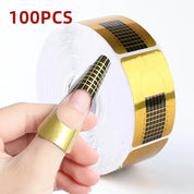 DIY Nail Extension Paper Kit - 100 Sheets with Shaping Tray & Design Templates for Creative Nail Art