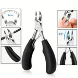 7-Piece Heavy Duty Nail Clipper Set for Seniors | Angled Blades, Anti-Splash Guard, Long Ergonomic Handles