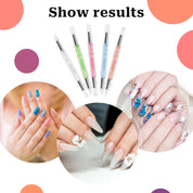 5 Pcs Dual-Tipped Silicone Nail Art Pens – Sculpting & Drawing Tools