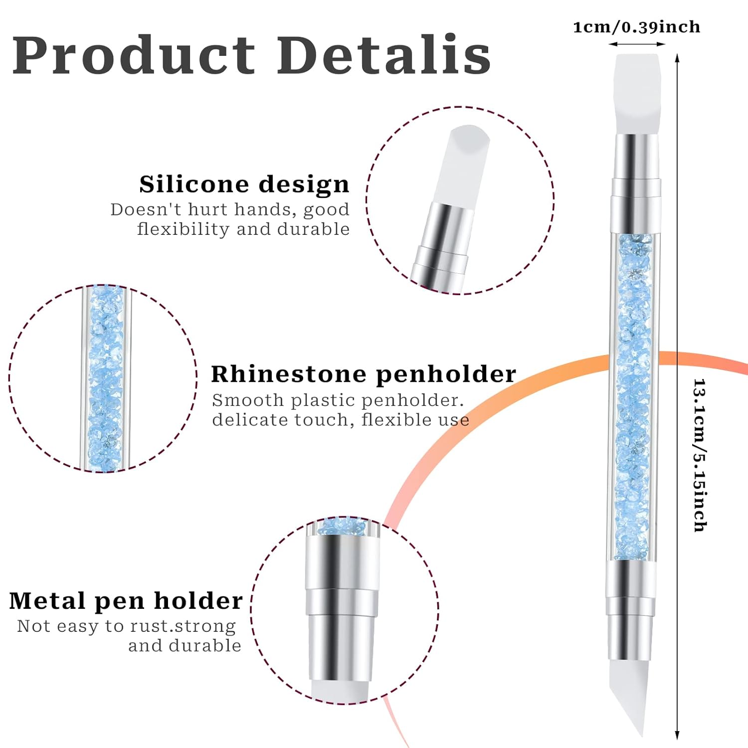 5 Pcs Dual-Tipped Silicone Nail Art Pens – Sculpting & Drawing Tools