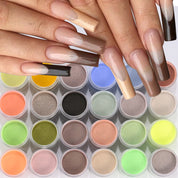 24-Color Crystal Nail Powder Set - 4-in-1 Soakable Sculpting Powder for Extensions & Nail Art