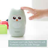 Kit 4 en 1 para el cuidado de las uñas de bebés: cuidado seguro y delicado para recién nacidos y niños pequeños (verde búho)