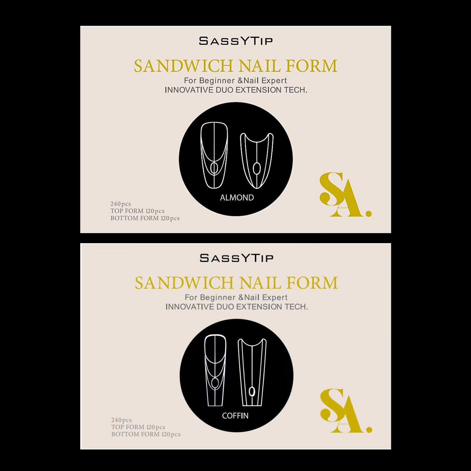 Sandwich Nail Extensions-Dual Forms