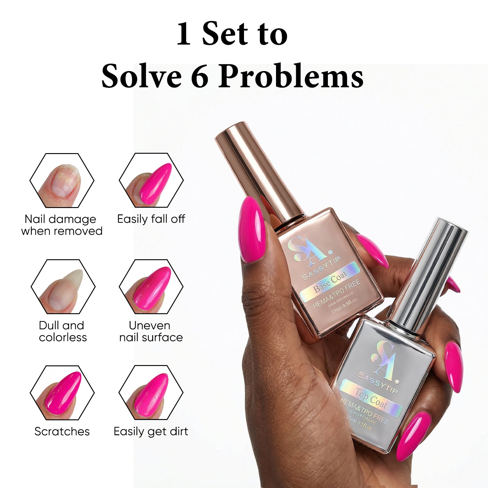 SassyTip HEMA TPO Free Base Coat and Top Coat Set – Sassytip