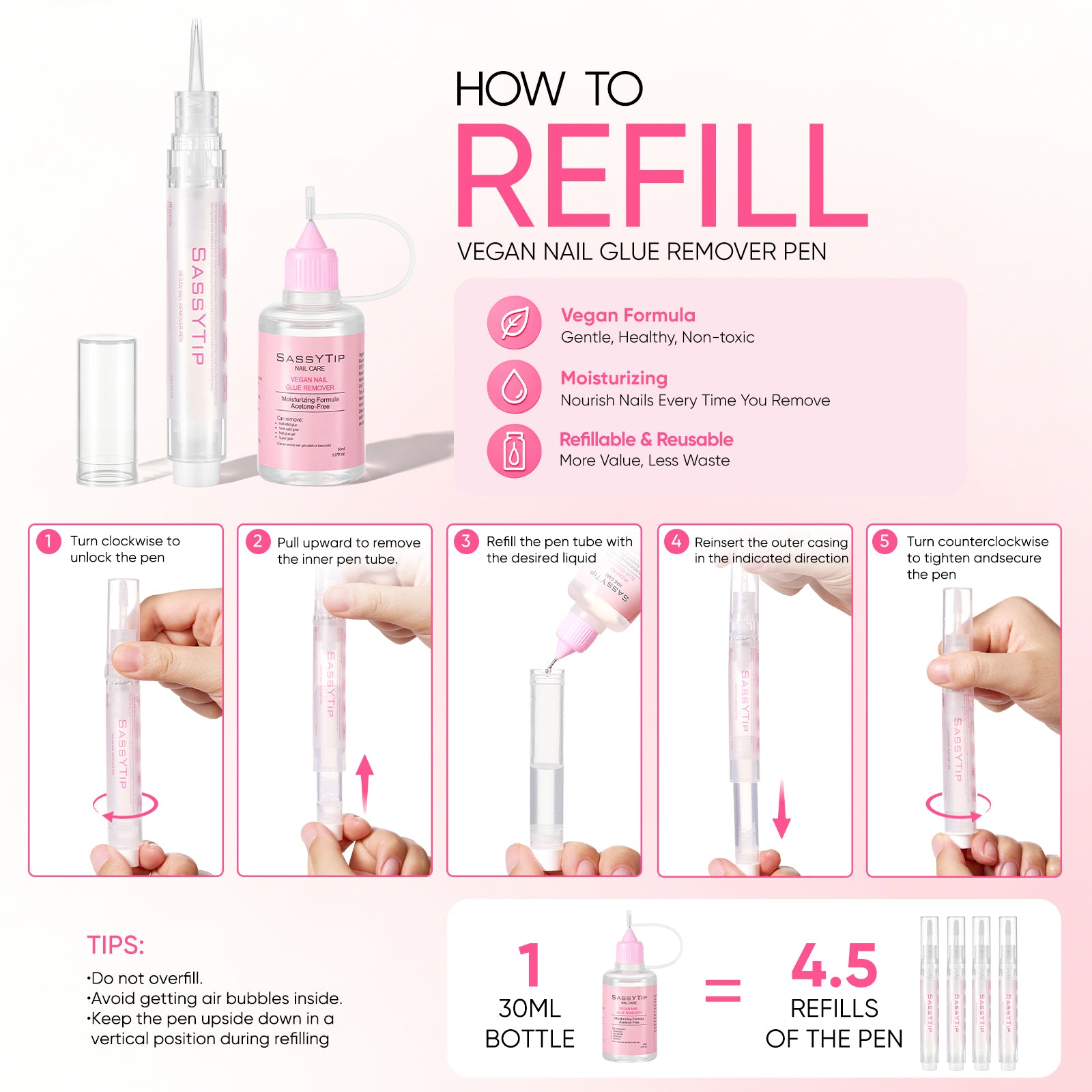 Nail Glue Remover Refill Set